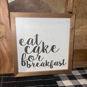 Wooden Framed Wall Art with Black Text